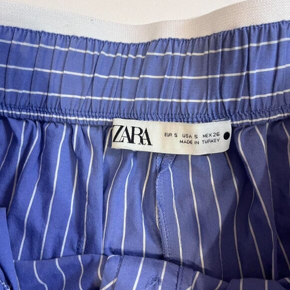 zara blue and white striped boxer shorts size small - Picture 4 of 8